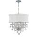 Brentwood 6 Light 24 inch Polished Chrome Chandelier Ceiling Light in Hand Cut, Smooth White