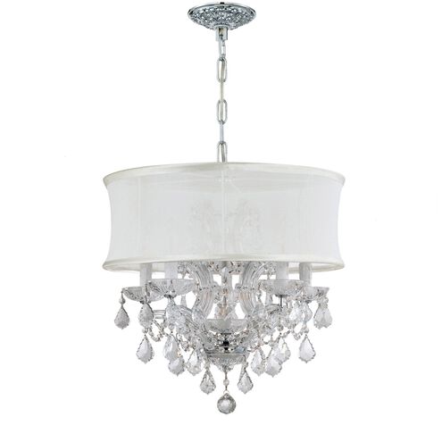 Brentwood 6 Light 24 inch Polished Chrome Chandelier Ceiling Light in Hand Cut, Smooth White
