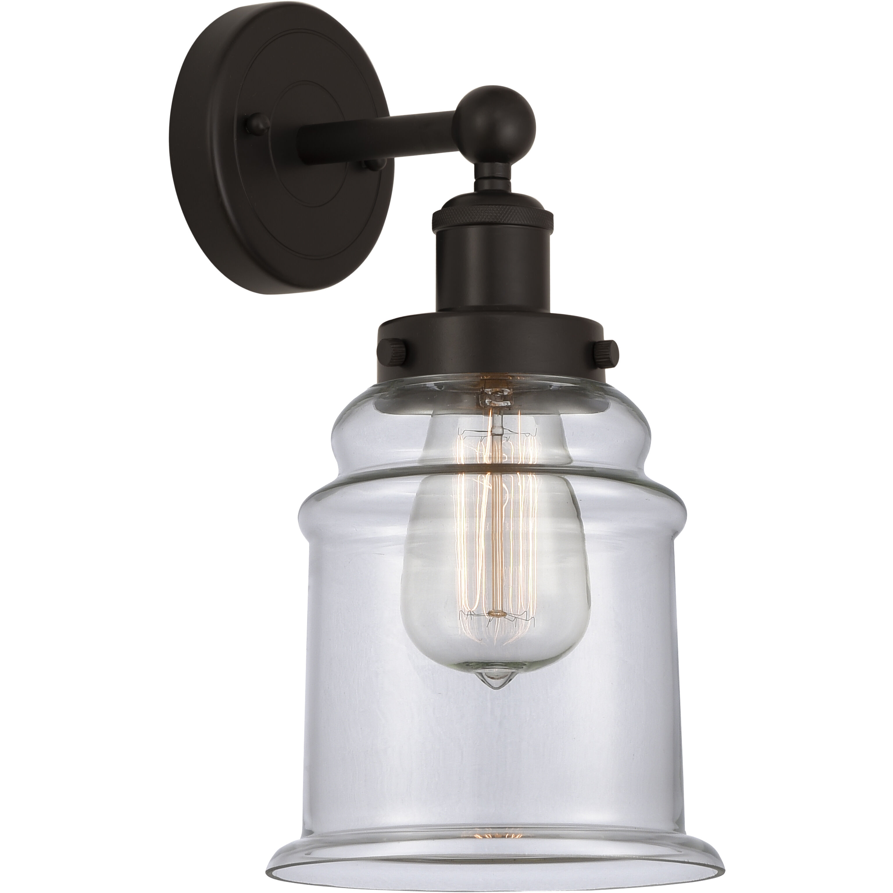 Edison Canton 1 Light 6 inch Oil Rubbed Bronze Sconce Wall Light in Clear Glass
