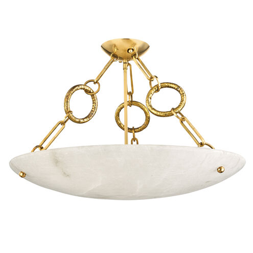 Yadira 6 Light 26 inch Vintage Brass Semi Flush Ceiling Light