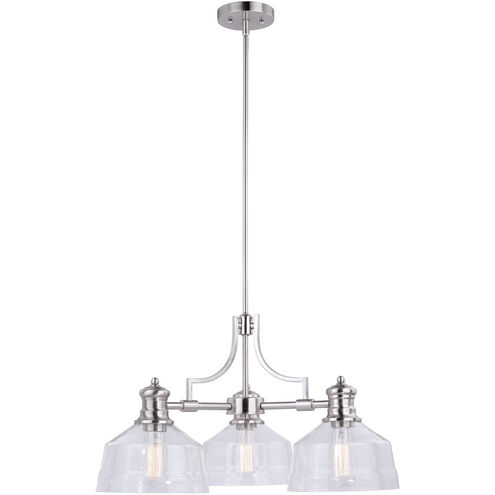 Beloit 3 Light 26 inch Satin Nickel Chandelier Ceiling Light