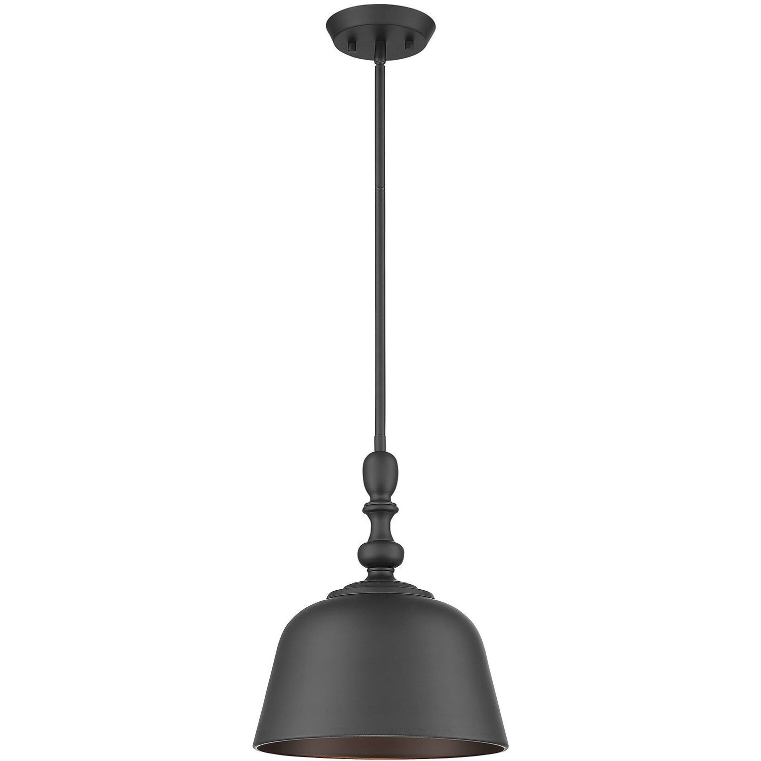 Berg 1 Light 12 inch Matte Black Pendant Ceiling Light, Essentials
