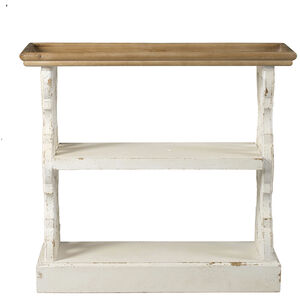 Anita 35.4 X 32.1 X 14.2 inch Distressed White and Natural Shelf