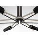 Turbine 6 Light 34 inch Coal With Brushed Nickel Chandelier Ceiling Light