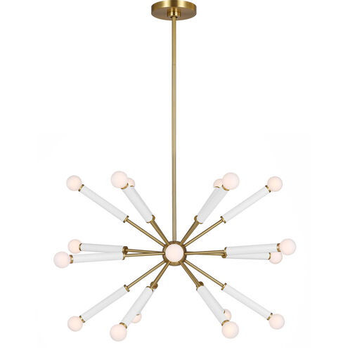 kate spade new york Monroe 18 Light 32.38 inch Burnished Brass Chandelier Ceiling Light in Burnished Brass / Gloss White