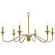 Rohan 6 Light 36 inch Brass Chandelier Ceiling Light