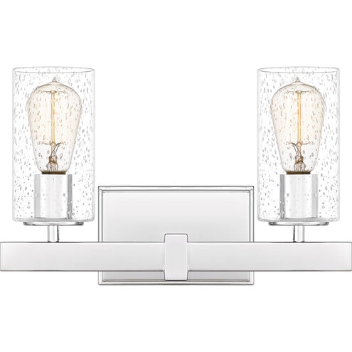 Kirby 2 Light 15 inch Polished Chrome Bath Light Wall Light, Medium