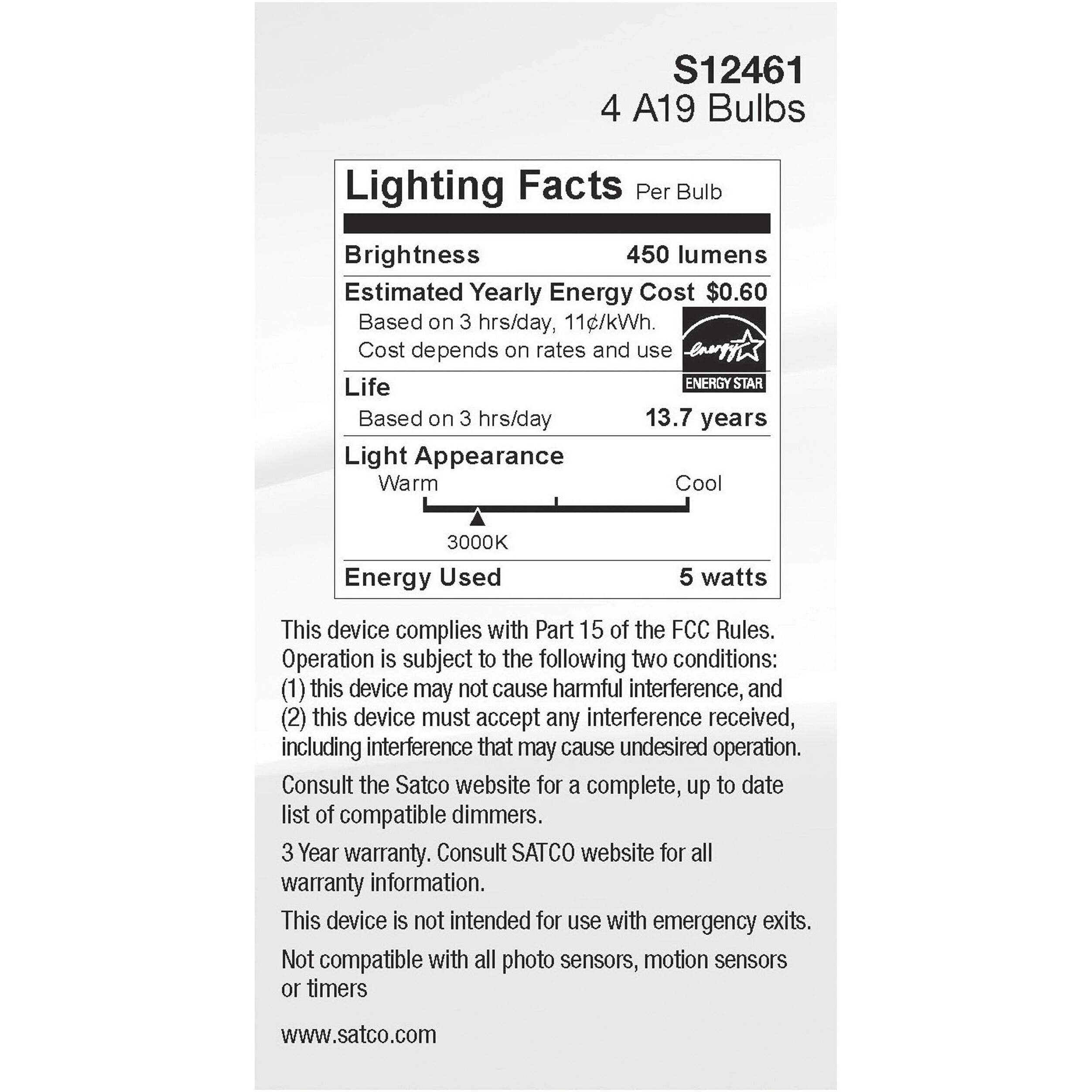 Lumos LED Medium 5 watt 120 3000K LED Filament, LED Filament