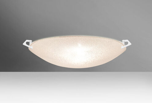 Sonya 17 2 Light 17 inch White Flush Mount Ceiling Light in Halogen, Glitter Glass