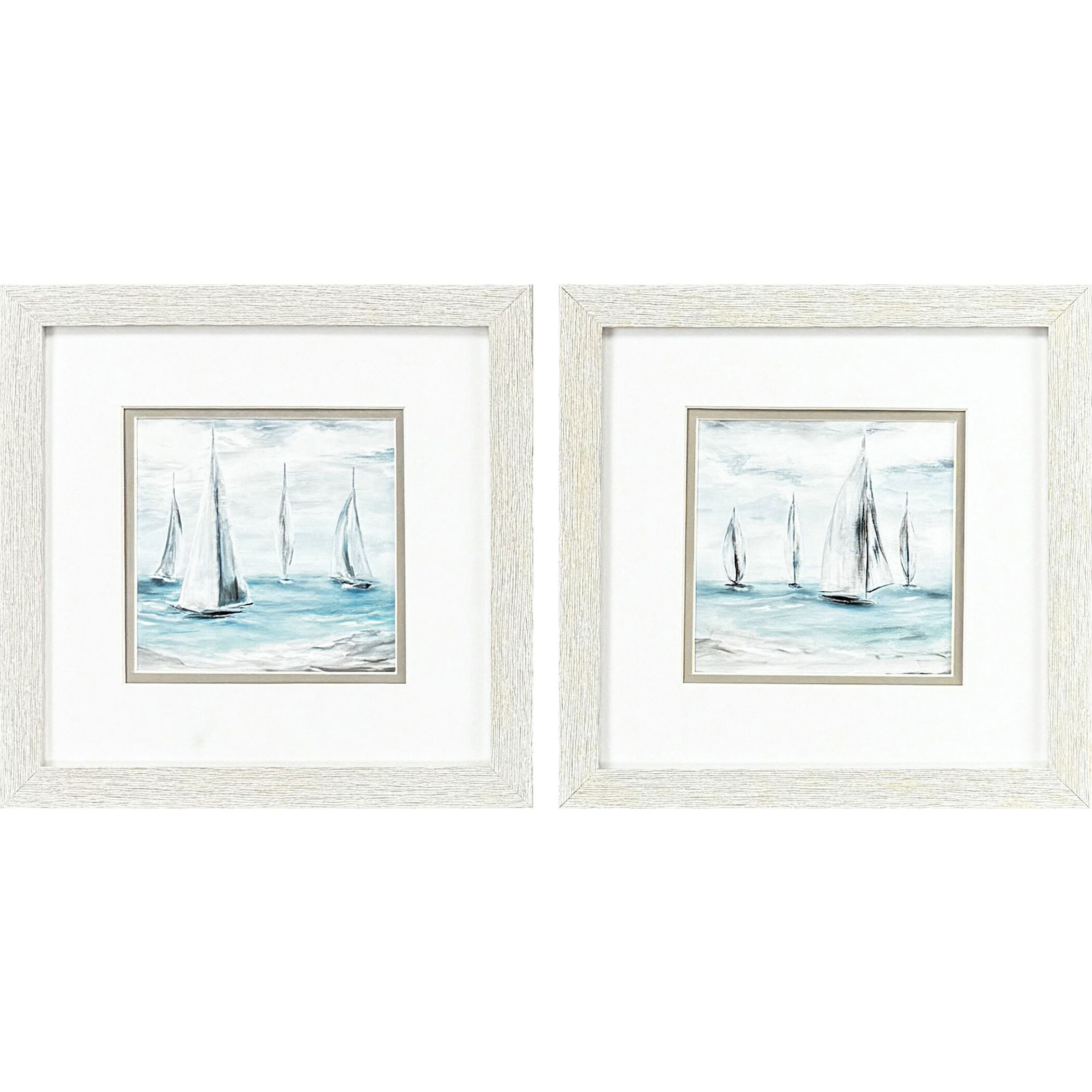 Soft Summer Wind Blue and Gray Framed Art, Propac