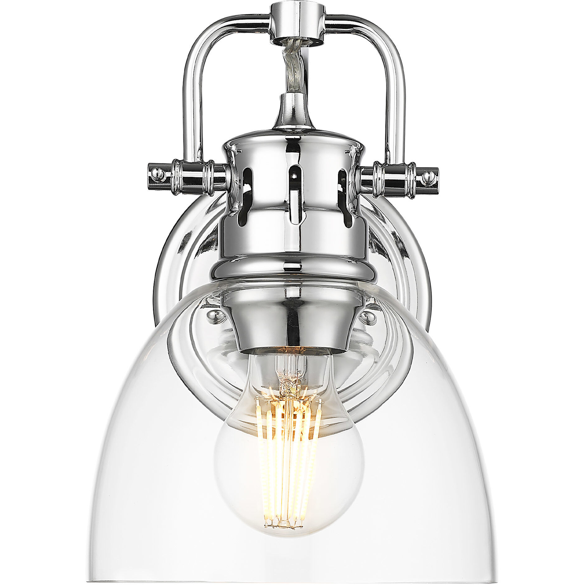 Yep Duncan Vanity Wall Light in Chrome, Clear Glass