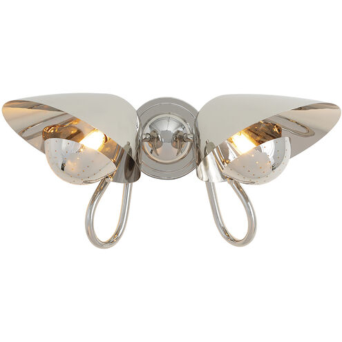 Keaton 2 Light 19.25 inch Polished Nickel Wall Sconce Wall Light, Double