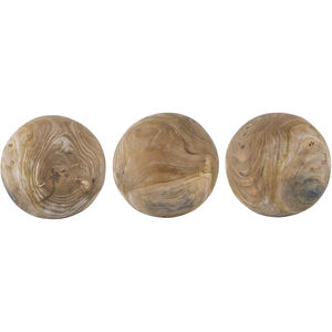 Teak Natural Decorative Ball, Set of 3