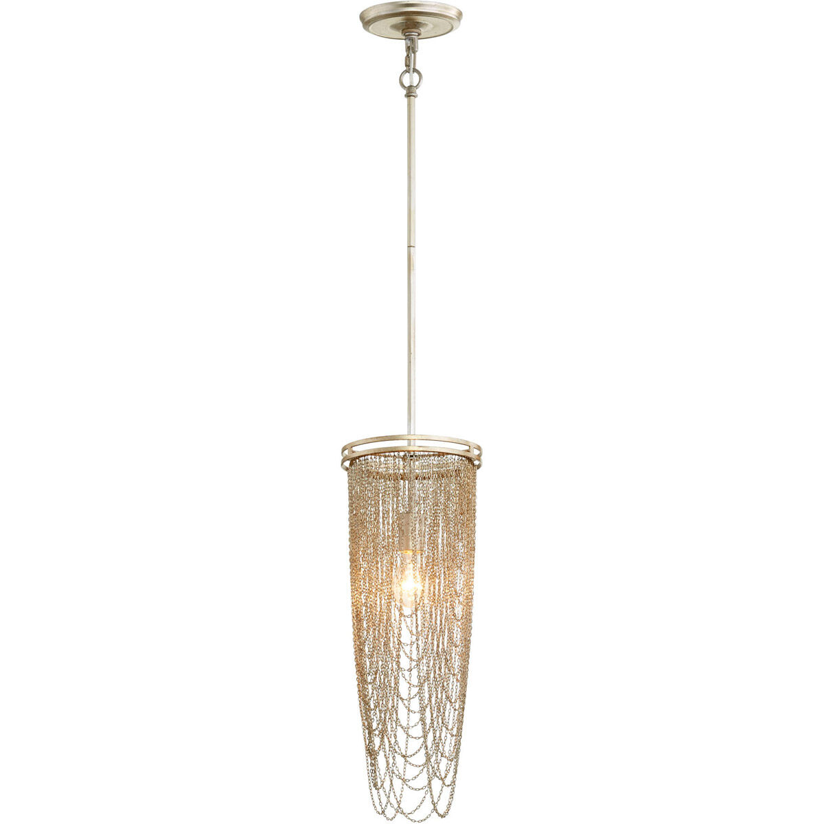 Ithica 1 Light 8 inch Aged Silver Leaf Pendant Ceiling Light