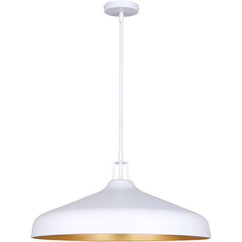 Holland 4 Light 22 inch Matte White and Gold Pendant Ceiling Light