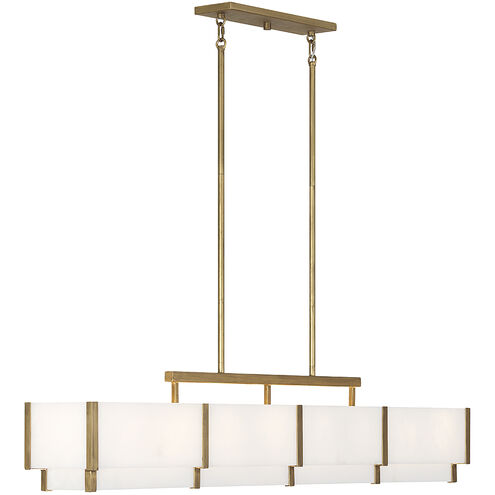 Orleans 8 Light 58.3 inch Distressed Gold Linear Chandelier Ceiling Light