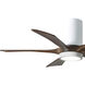 Atlas Irene-5HLK 42 inch Gloss White with Walnut Tone Blades Ceiling Mount Paddle Fan, Flush Mounted