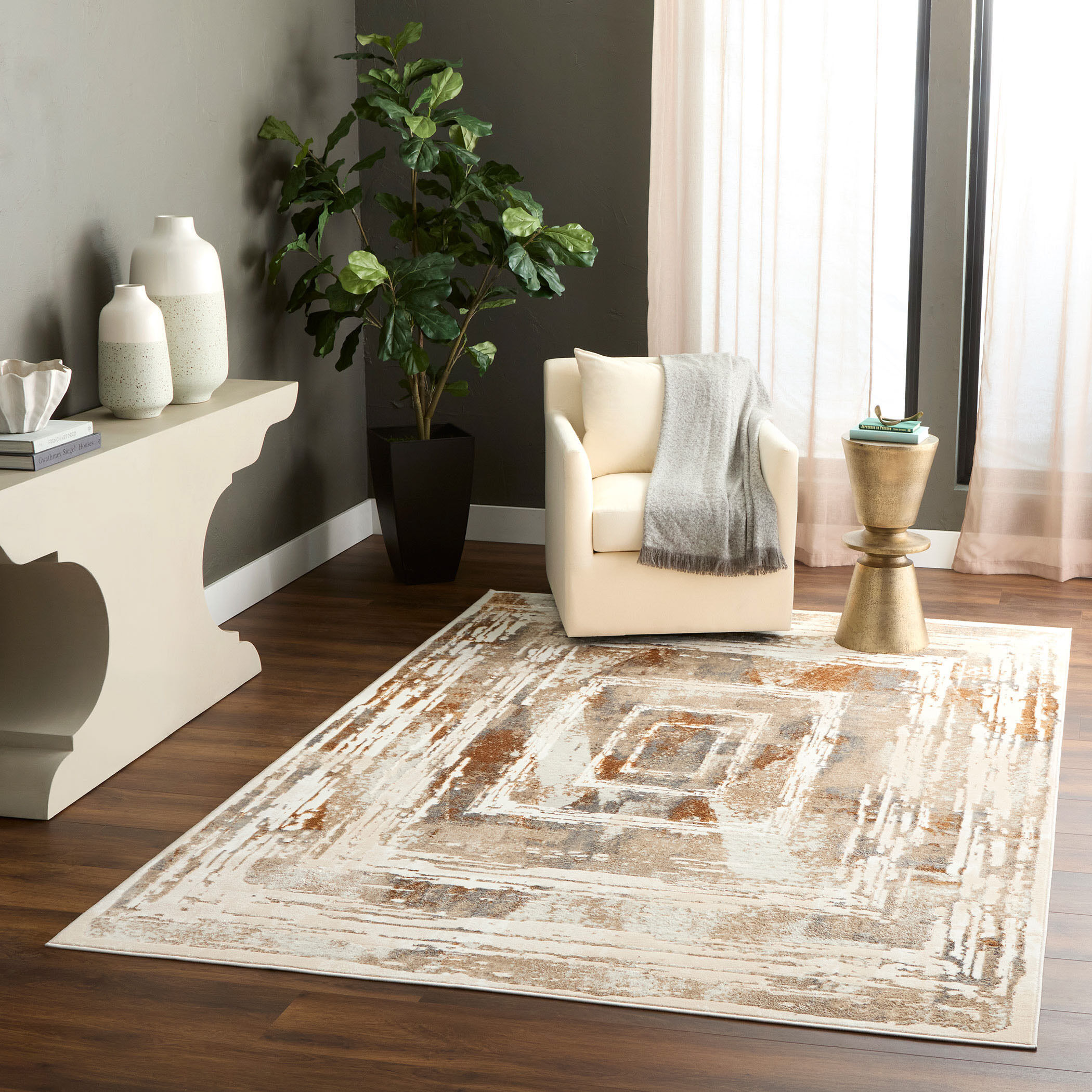 Melet 36 X 24 inch Mineral Tones Rug in 2 x 3