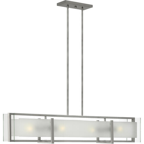 Latitude 4 Light 42 inch Brushed Nickel Indoor Linear Chandelier Ceiling Light