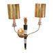Flambeau 2 Light 17 inch Black And Cream With Gold Leaf Wall Sconce Wall Light, Flambeau