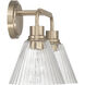 Pleated 2 Light 16.88 inch Premium Bronze Vanity Light Wall Light