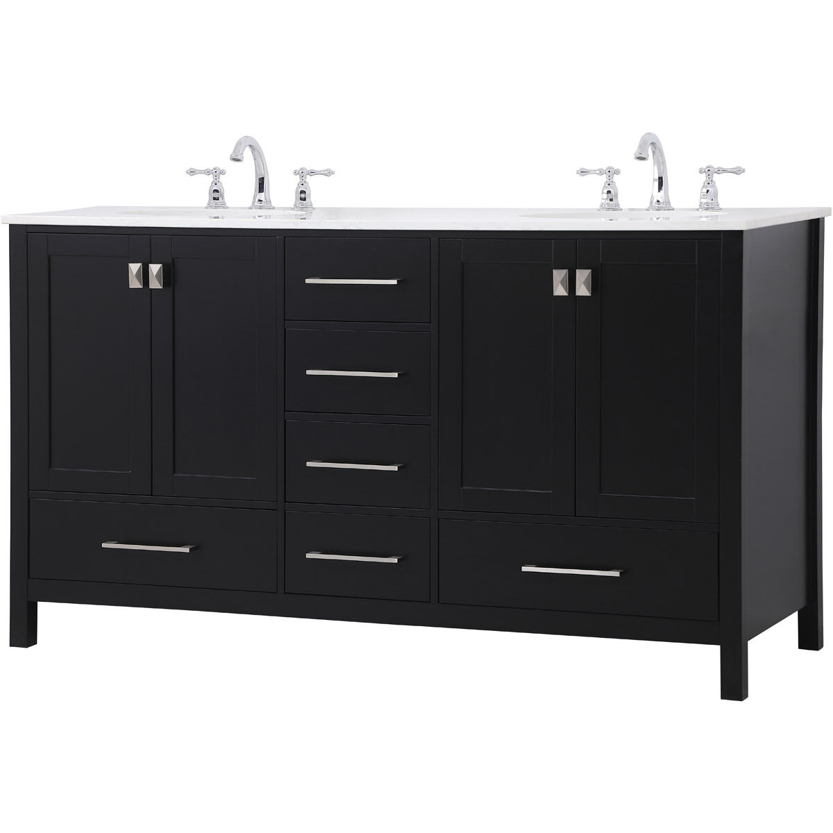Irene 60 X 22 X 34 inch Black Vanity Sink Set
