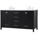 Irene 60 X 22 X 34 inch Black Vanity Sink Set