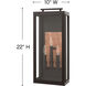 Sutcliffe LED 22 inch Oil Rubbed Bronze with Antique Copper Outdoor Wall Mount Lantern, Large