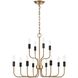 Epping Avenue 12 Light 24 inch Aged Brass with Matte Black Chandelier Ceiling Light