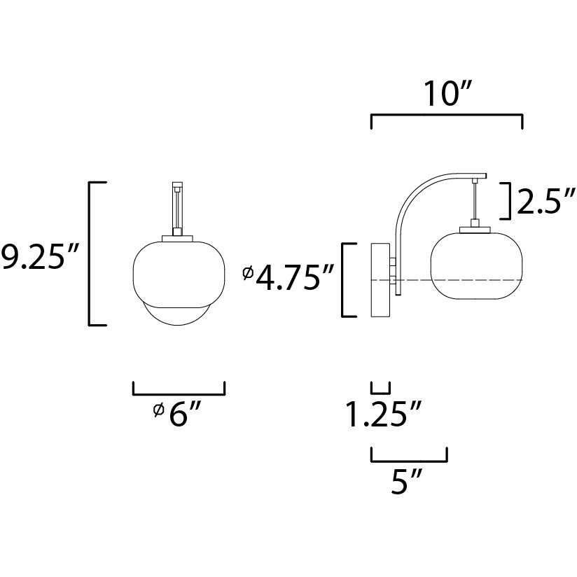 Soji LED 6 inch Black and Gold Wall Sconce Wall Light