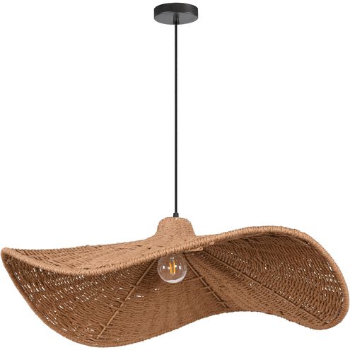 Selma 1 Light 40 inch Matte Black Single Drop Pendant Ceiling Light, Large