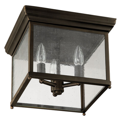 Outdoor 3 Light 12 inch Old Bronze Outdoor Flush Mount