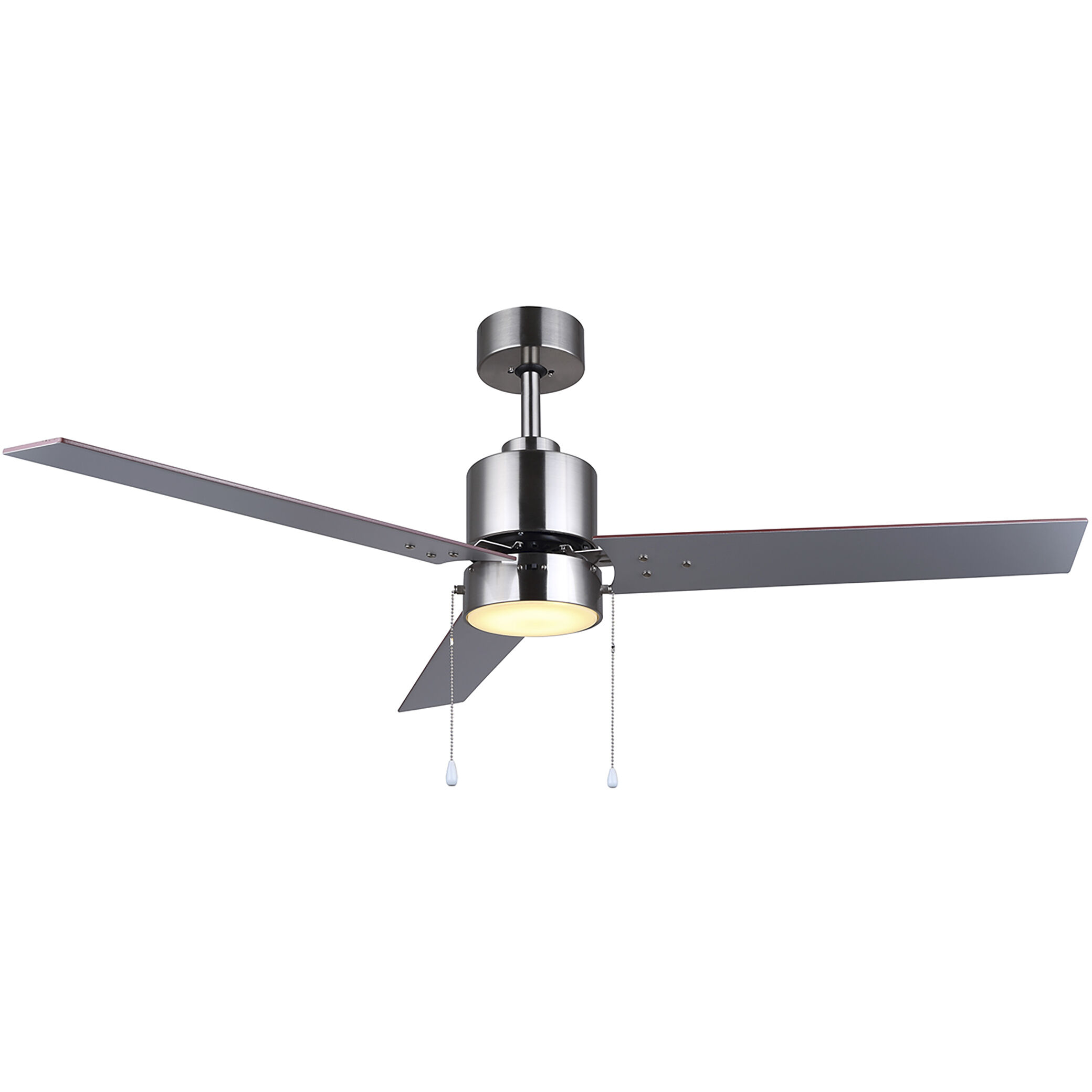 Liv 52 inch Brushed Nickel with Gray and walnut Blades Ceiling Fan