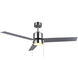 Liv 52 inch Brushed Nickel with Gray and walnut Blades Ceiling Fan