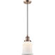Franklin Restoration Canton 1 Light 6 inch Antique Copper Mini Pendant Ceiling Light in Incandescent, Matte White, Franklin Restoration