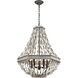 Zanobi 5 Light 24 inch Washed Gray/Malted Rust Chandelier Ceiling Light