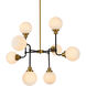 Hanson 8 Light 36 inch Black and Brass Pendant Ceiling Light