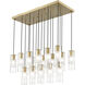 Alton 17 Light 42 inch Modern Gold Linear Chandelier Ceiling Light