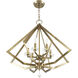 Diamond 6 Light 25 inch Antique Brass Chandelier Ceiling Light