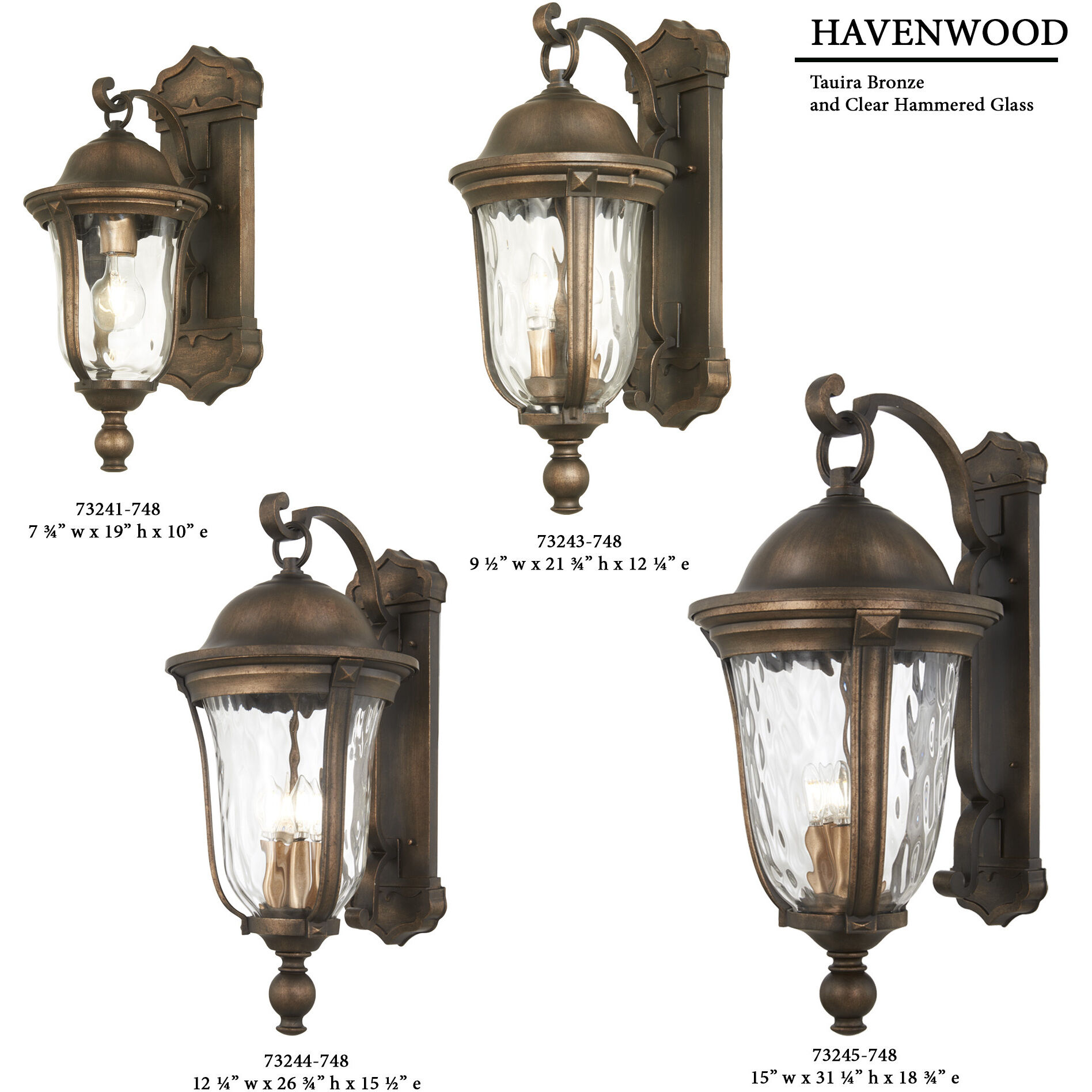 Havenwood 1 Light 19 inch Tavira Bronze And Alder Silver Outdoor Wall Mount, Great Outdoors 