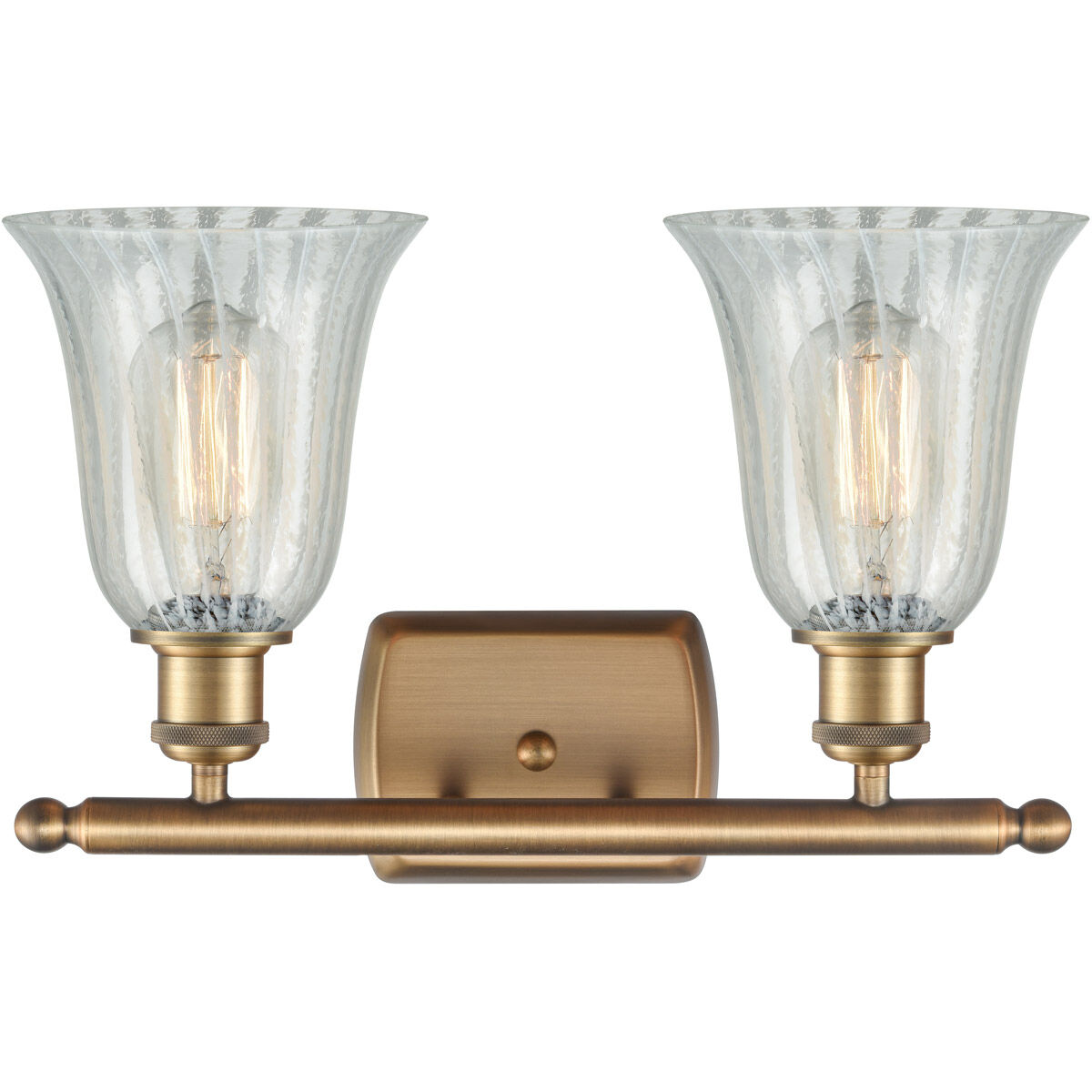 Ballston Hanover LED 16 inch Brushed Brass Bath Vanity Light Wall Light in Mouchette Glass, Ballston