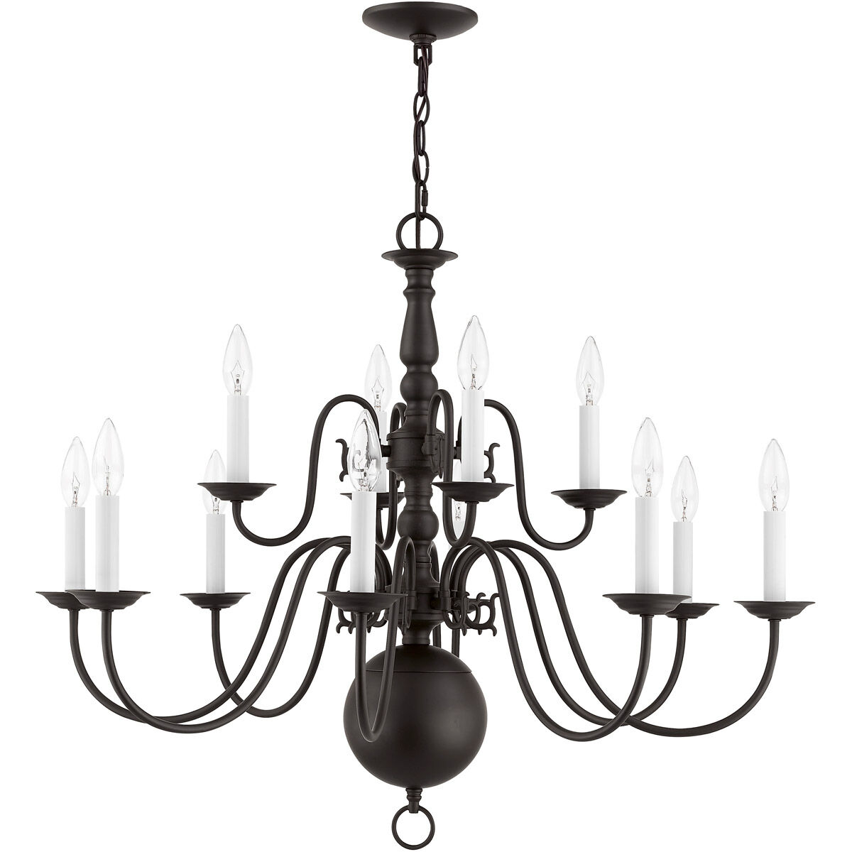 Williamsburgh 12 Light 32 inch Bronze Chandelier Ceiling Light
