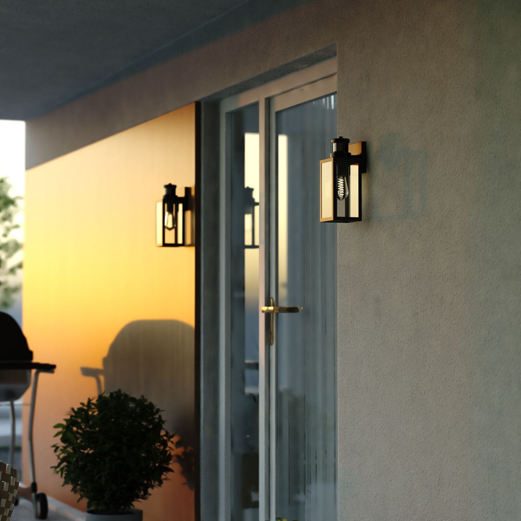 Lombard Textured Black Outdoor Motion Sensor