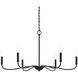 Ilia 6 Light 34 inch Matte Black Chandelier Ceiling Light