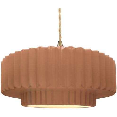 Radiance 1 Light 16.25 inch Adobe and Brushed Brass Pendant Ceiling Light