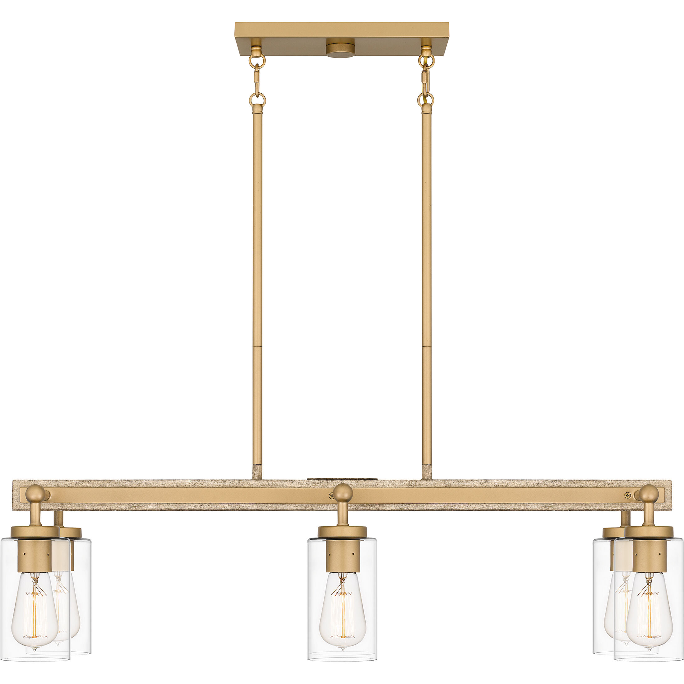 Kelleher 6 Light 34 inch Nouveau Painted Weathered Brass Island Light Ceiling Light