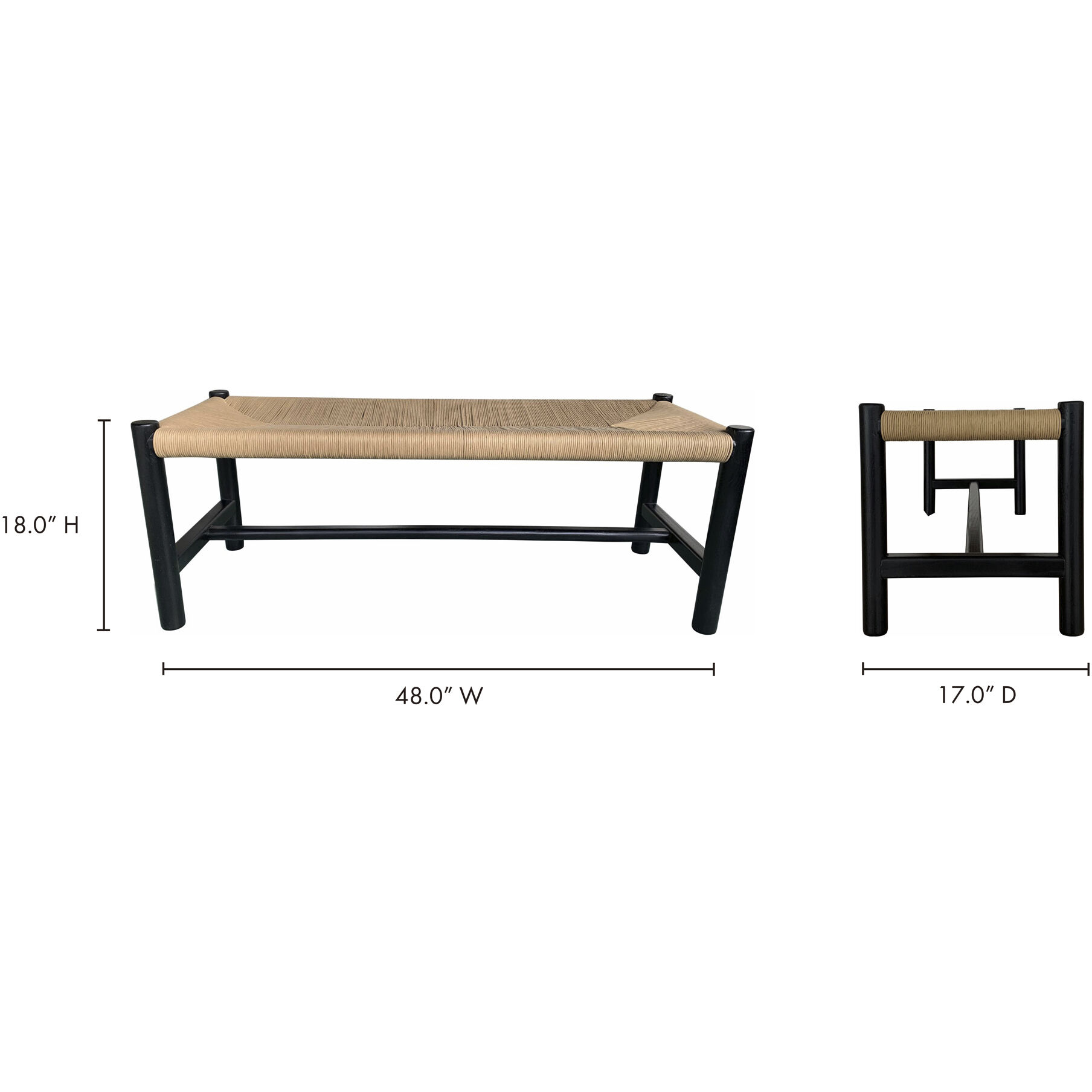 Hawthorn Black Bench, Small