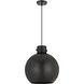 Newton Sphere 1 Light 14 inch Matte Black Cord Hung Pendant Ceiling Light