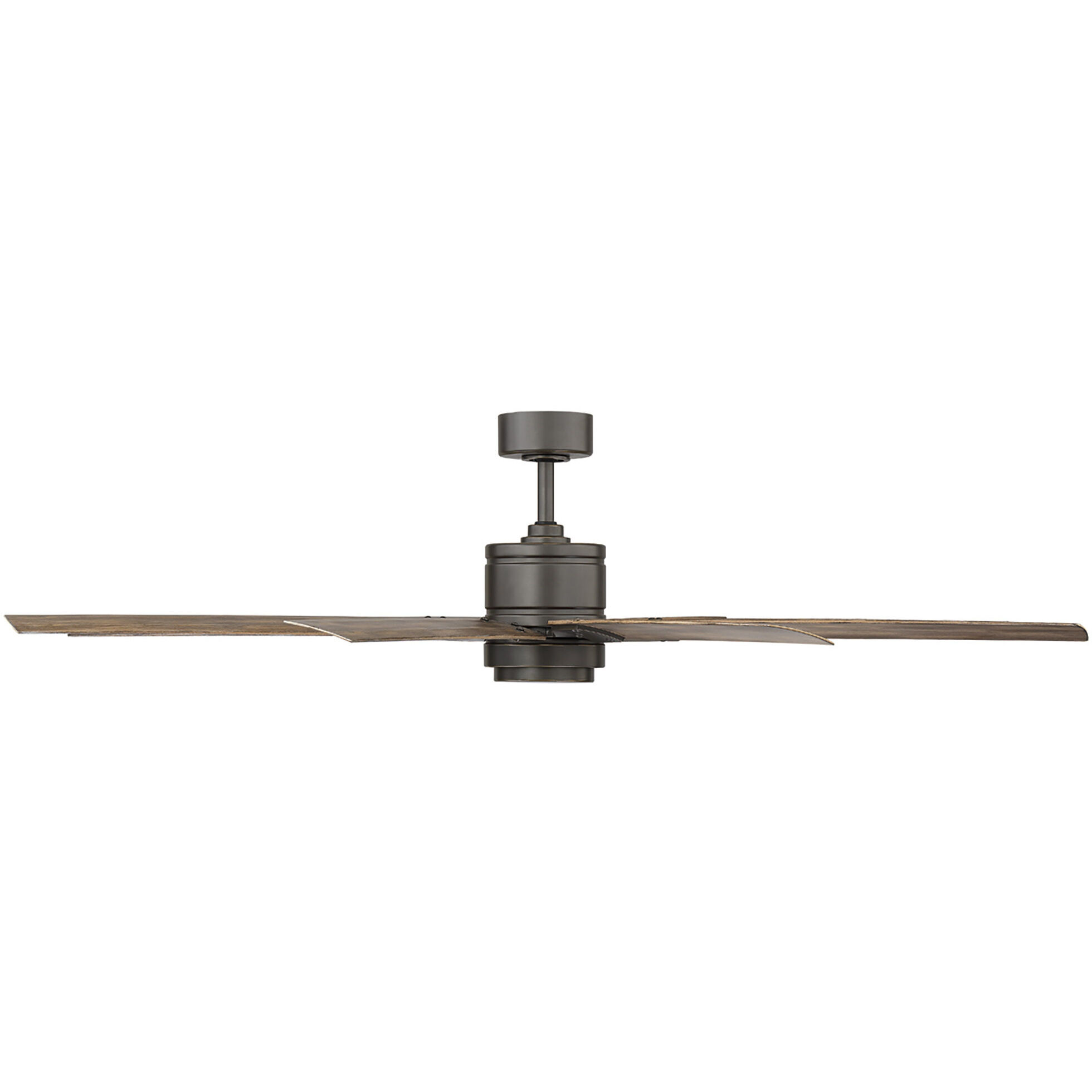Renegade 66 inch Oil Rubbed Bronze and Barn Wood with Barn Wood Blades Downrod Ceiling Fan in 3000K, Oil Rubbed Bronze Barn Wood, Smart Ceiling Fan