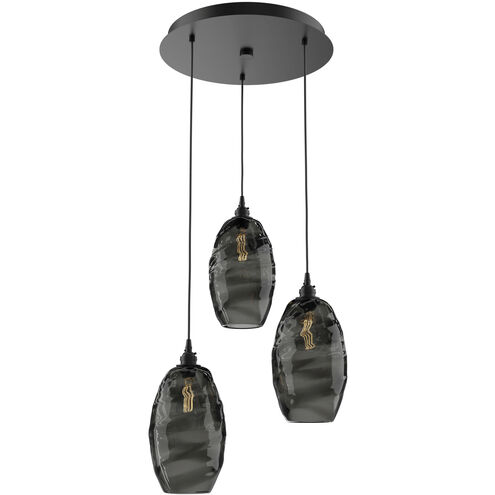 Ellisse 3 Light Matte Black Chandelier Ceiling Light, Round Multi-Port